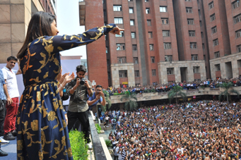 Priyanka Chopra interacts with the students of Amity University  during the promotion of movie ‘The Sky Is Pink’